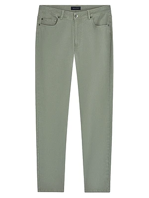 Stretch Cotton-Blend Straight-Leg Pants