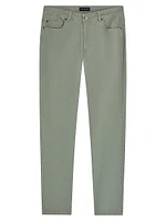 Stretch Cotton-Blend Straight-Leg Pants