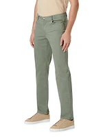 Stretch Cotton-Blend Straight-Leg Pants