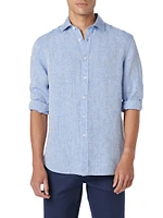Linen Long-Sleeve Button-Up Shirt