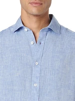 Linen Long-Sleeve Button-Up Shirt