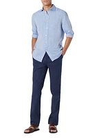Linen Long-Sleeve Button-Up Shirt