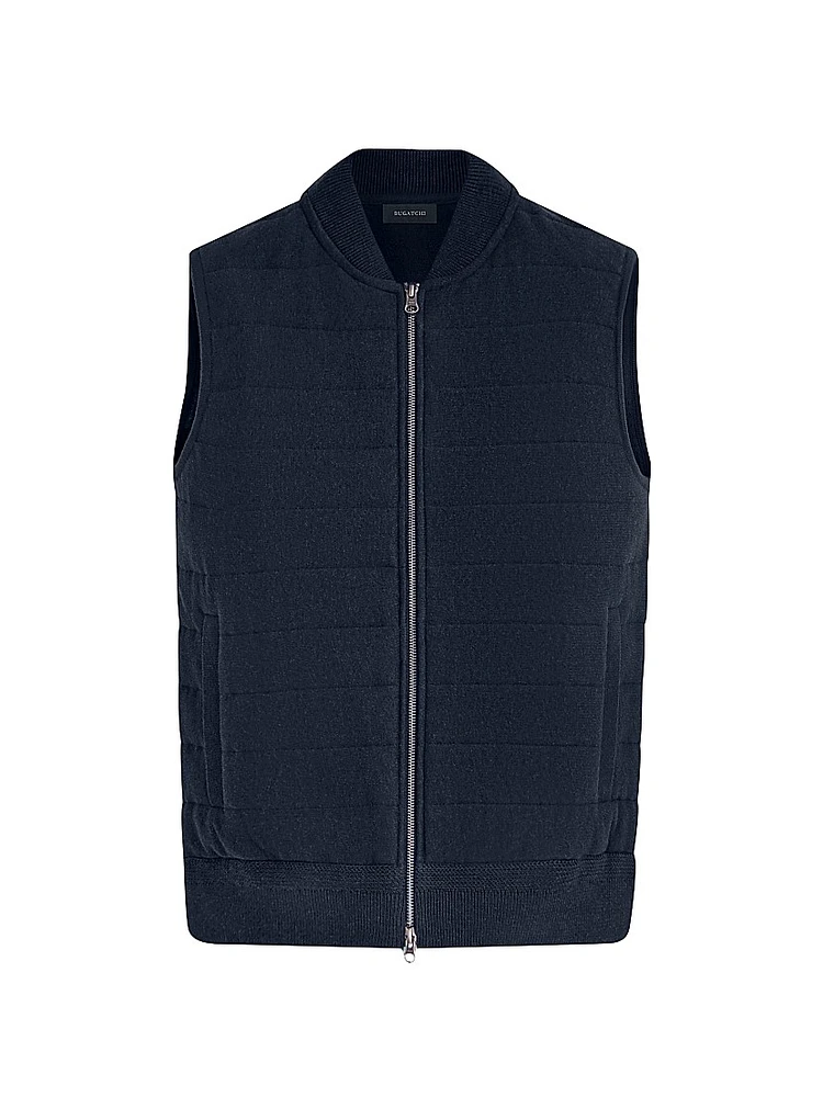 Cotton Full-Zip Sweater Vest