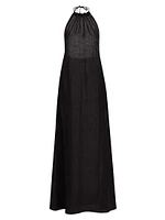 Lelia Linen Halterneck Maxi Dress