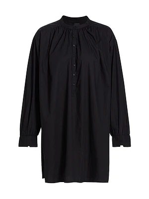 Najam Cotton Button-Up Mini-Shirtdress