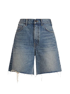 Russel Denim Raw-Edge Shorts