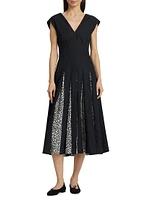 Ella Pleated Cotton Midi-Dress