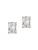 14K Gold & Emerald-Cut Lab-Grown Diamond Stud Earrings