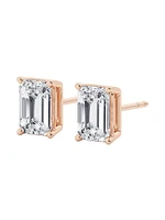 14K Gold & Emerald-Cut Lab-Grown Diamond Stud Earrings