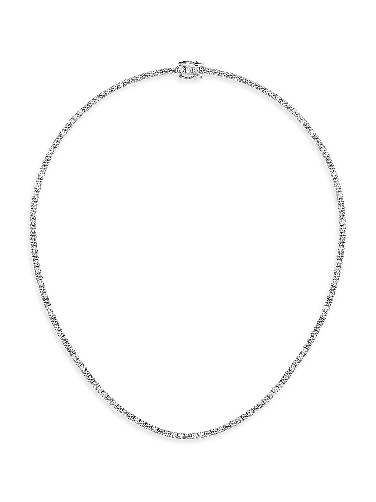 Platinum & Lab-Grown Diamond Tennis Necklace/5.00-20.00 TCW