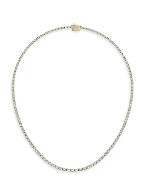 14K Gold & Emerald Cut Lab-Grown Diamond Tennis Necklace/10.00-22.00 TCW