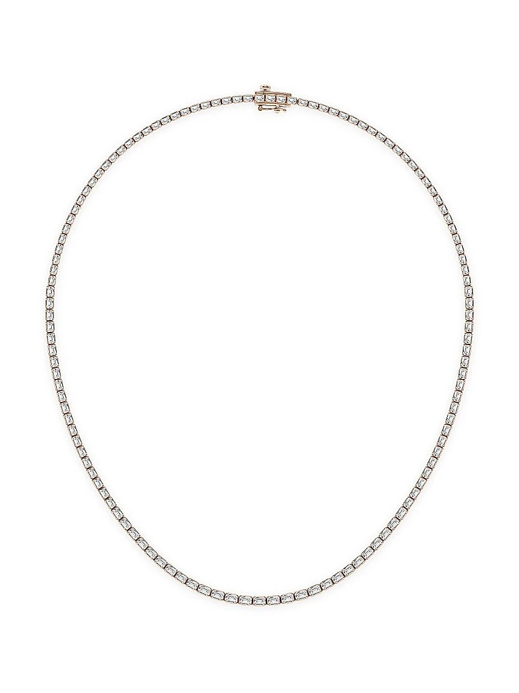 14K Rose Gold & Emerald-Cut Lab-Grown Diamond Tennis Necklace 10.00-22.00 TCW
