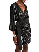 Saga Sequin Wrap Minidress