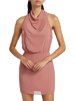 Chappelle Chiffon Cowlneck Minidress