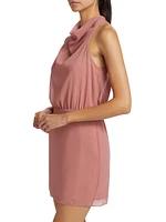 Chappelle Chiffon Cowlneck Minidress