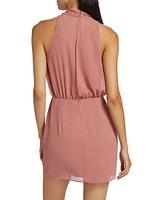 Chappelle Chiffon Cowlneck Minidress