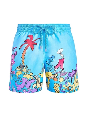 Seabed Graphic Swim Trunks