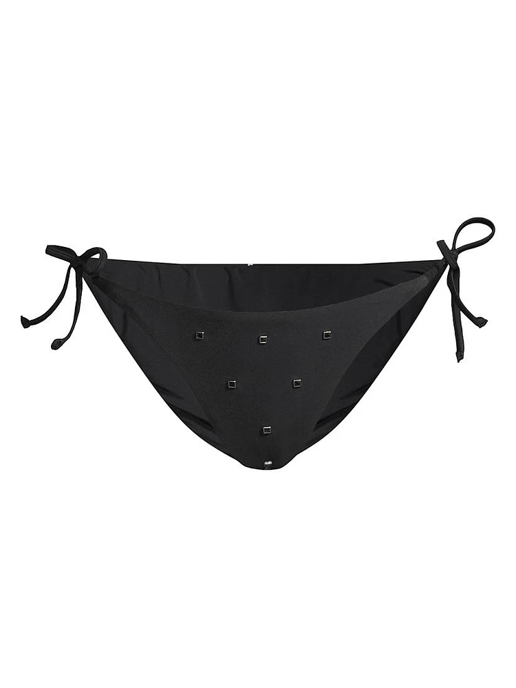 Diamond Heat Crystal-Embellished String Bikini Bottom