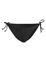 Diamond Heat Crystal-Embellished String Bikini Bottom