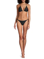 Diamond Heat Crystal-Embellished String Bikini Bottom