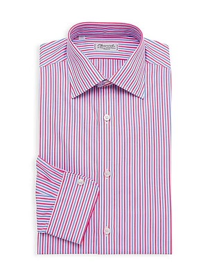 Striped Cotton Chambray Dress Shirt