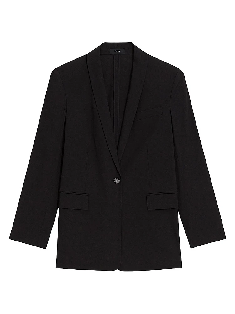 Rolled-Sleeve One-Button Blazer