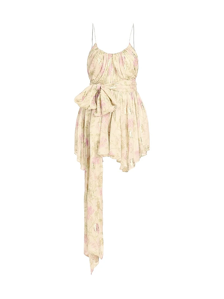Clairo Metallic Floral Minidress