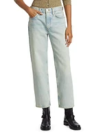Wide-Leg Ankle-Crop Jeans
