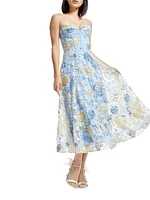 Carina Floral Bustier Midi-Dress