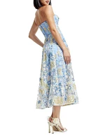 Carina Floral Bustier Midi-Dress