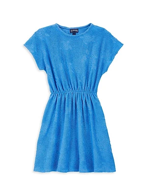 Little Girl's & Ronde Des Tortues Terry Jacquard Dress