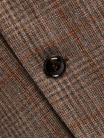 Plaid Wool Two-Button Blazer