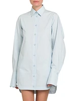 Cotton Poplin Mini Shirtdress