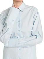 Cotton Poplin Mini Shirtdress