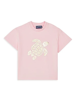 Little Girl's & Turtle Cotton T-Shirt