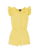 Little Girl's & Turtle Terry Cloth Jacquard Romper