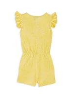 Little Girl's & Turtle Terry Cloth Jacquard Romper