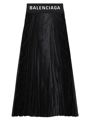 Diagonal Allover Pleated Skirt