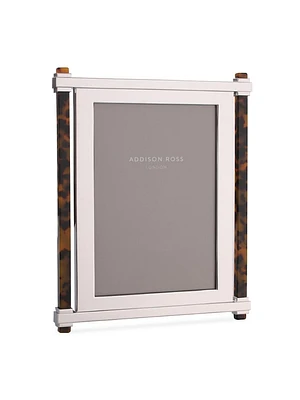 Faux Tortoise Pillar & Silver Frame
