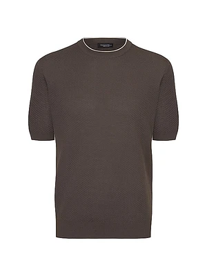 Short Sleeve Silk Crewneck Sweater