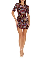 Maddox Floral Sequin-Embellished Body-Con Minidress