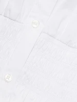 Greta Smocked Poplin Mini Shirtdress