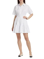 Greta Smocked Poplin Mini Shirtdress