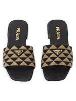 Embroidered Fabric Slides
