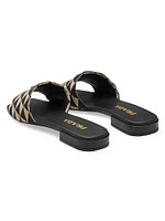 Embroidered Fabric Slides