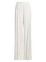 Stretch Wool Wide-Leg Pants