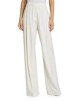 Stretch Wool Wide-Leg Pants