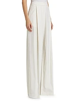 Stretch Wool Wide-Leg Pants