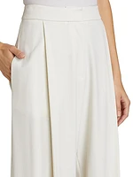 Stretch Wool Wide-Leg Pants
