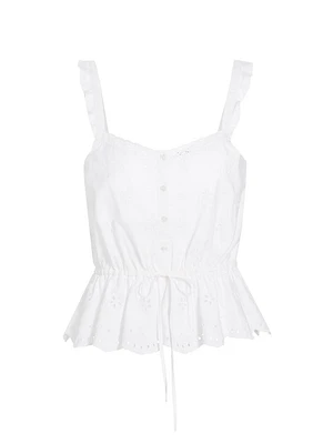 Marsa Eyelet-Embroidered Peplum Top